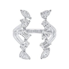 Fancy Shape Diamond Cocktail Ring 1.57 Carat 14 KT Yellow Gold