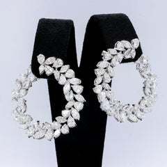 White gold Cluster Diamond Earrings