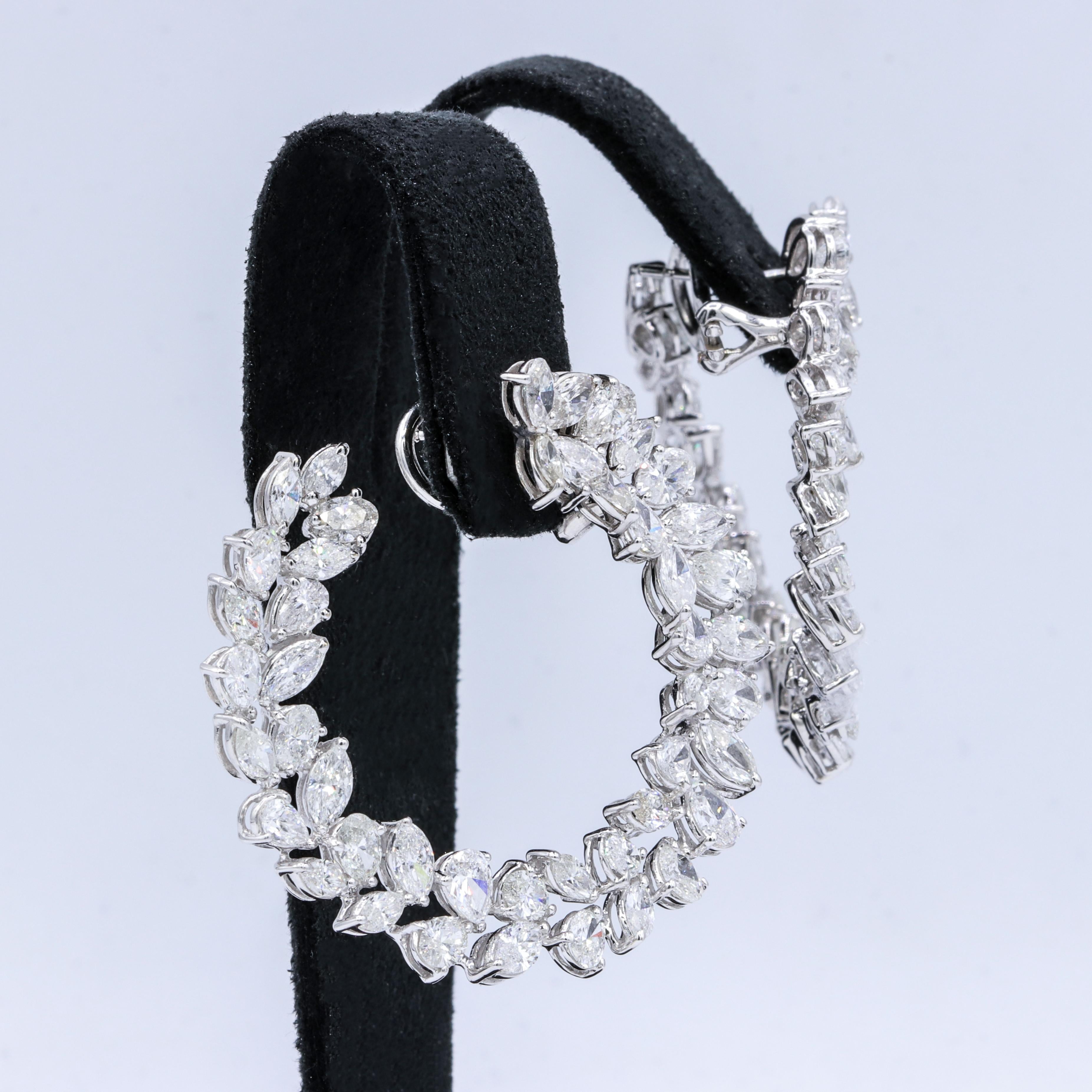 white gold diamond cluster earrings