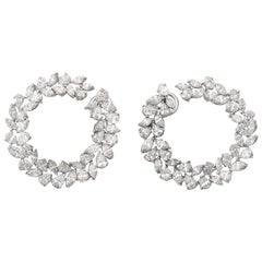 White gold Cluster Diamond Earrings