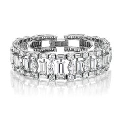 Fancy Shape Diamond Platinum Bracelet