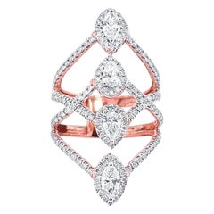 Fancy Shape Diamond Ring 1.65 Carat 18 KT Rose Gold IGI Certified