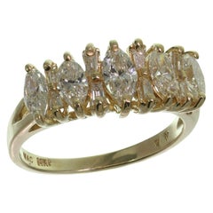 Vintage Fancy-Shape Diamond Yellow Gold Estate Ring