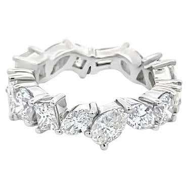 Fancy Yellow Eternity Diamond Ring Mix Shape 4.78 CT 18k YG For Sale at ...
