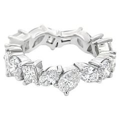 Fancy Shape Eternity Diamond Ring 4.88CT 18K WG 