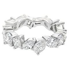 Fancy Shape Eternity Diamond Ring 4.88CT 18K WG