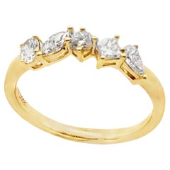Fancy Shaped 0.58 Carat Diamond Ring in 18K Yellow Gold with High Polish