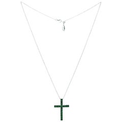 Fancy Silver Cross Kristina Emerald