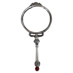 Antique Fancy Silver Plate Edwardian Magnifying Glass, ca. 1910