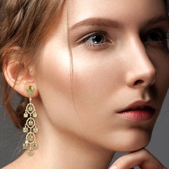 25.01 carats Fancy Slice Diamond 18 Karat Gold Chandelier Earrings