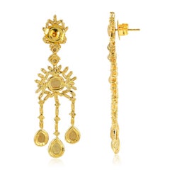 Orecchini in oro 18 carati con diamante Fancy Slice