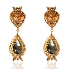 Orecchini in oro 18 carati con diamante Fancy Slice