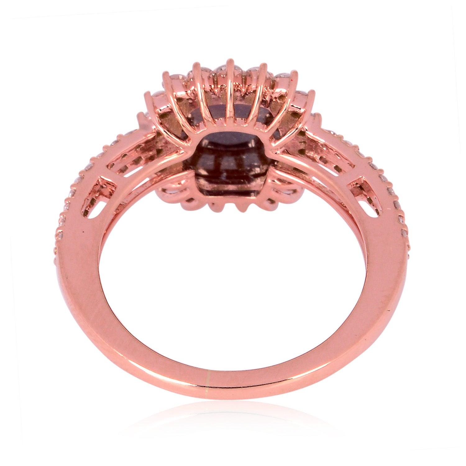 For Sale:  Fancy Slice Diamond 18 Karat Gold Engagement Ring 3