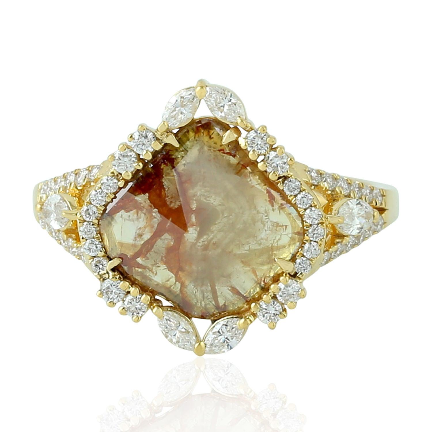 in vendita:  Anello di fidanzamento in oro 18 carati con diamante Fancy Slice 4