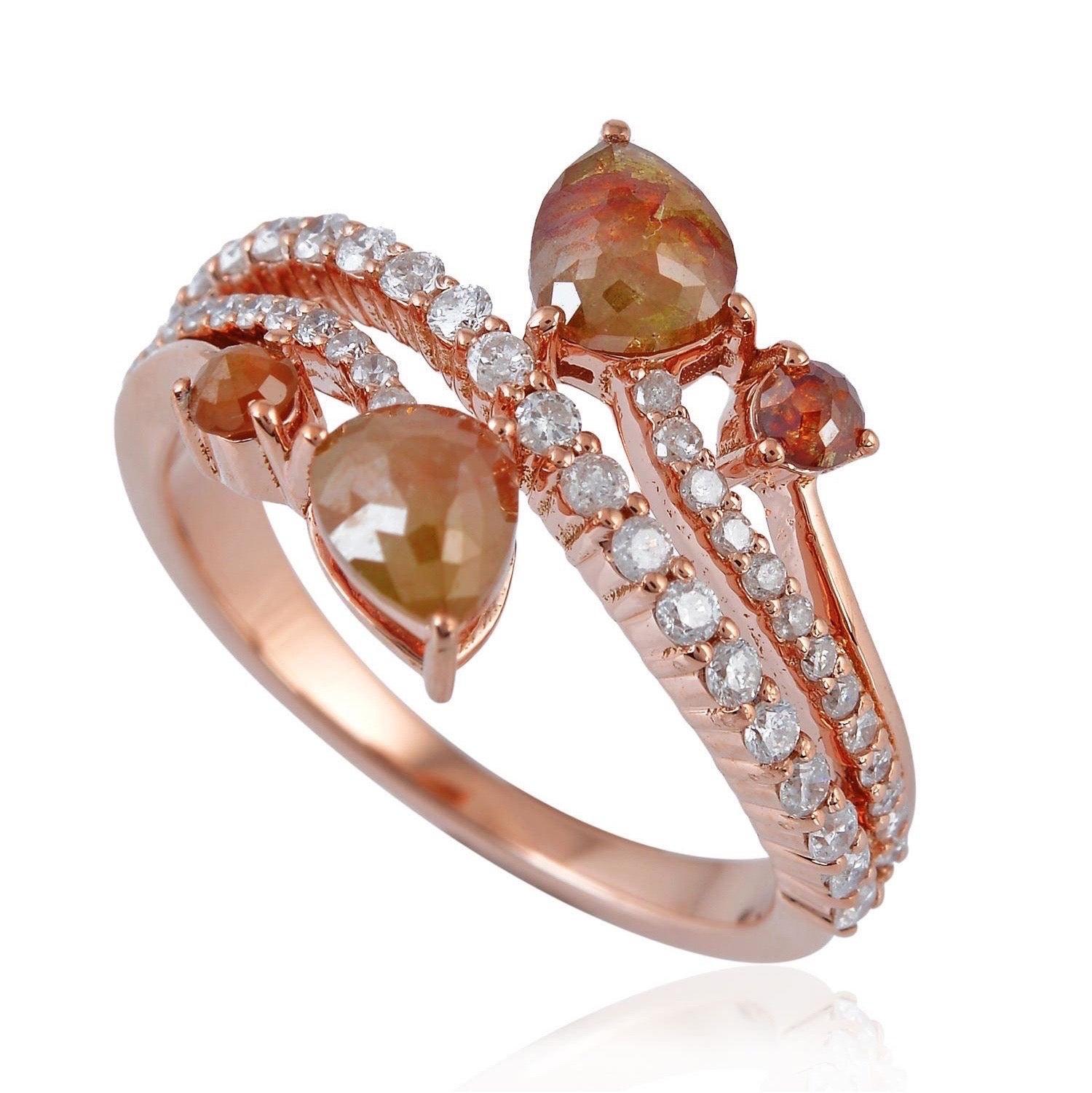 For Sale:  Fancy Slice Diamond 18 Karat Gold Ring 3