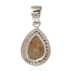 Fancy Slice Diamond 18 Karat White Gold Pendant Necklace