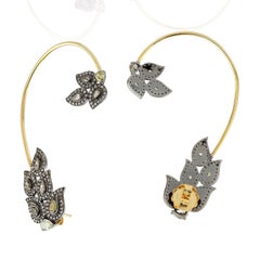 Fancy Slice Diamond Paisley Ear Climber