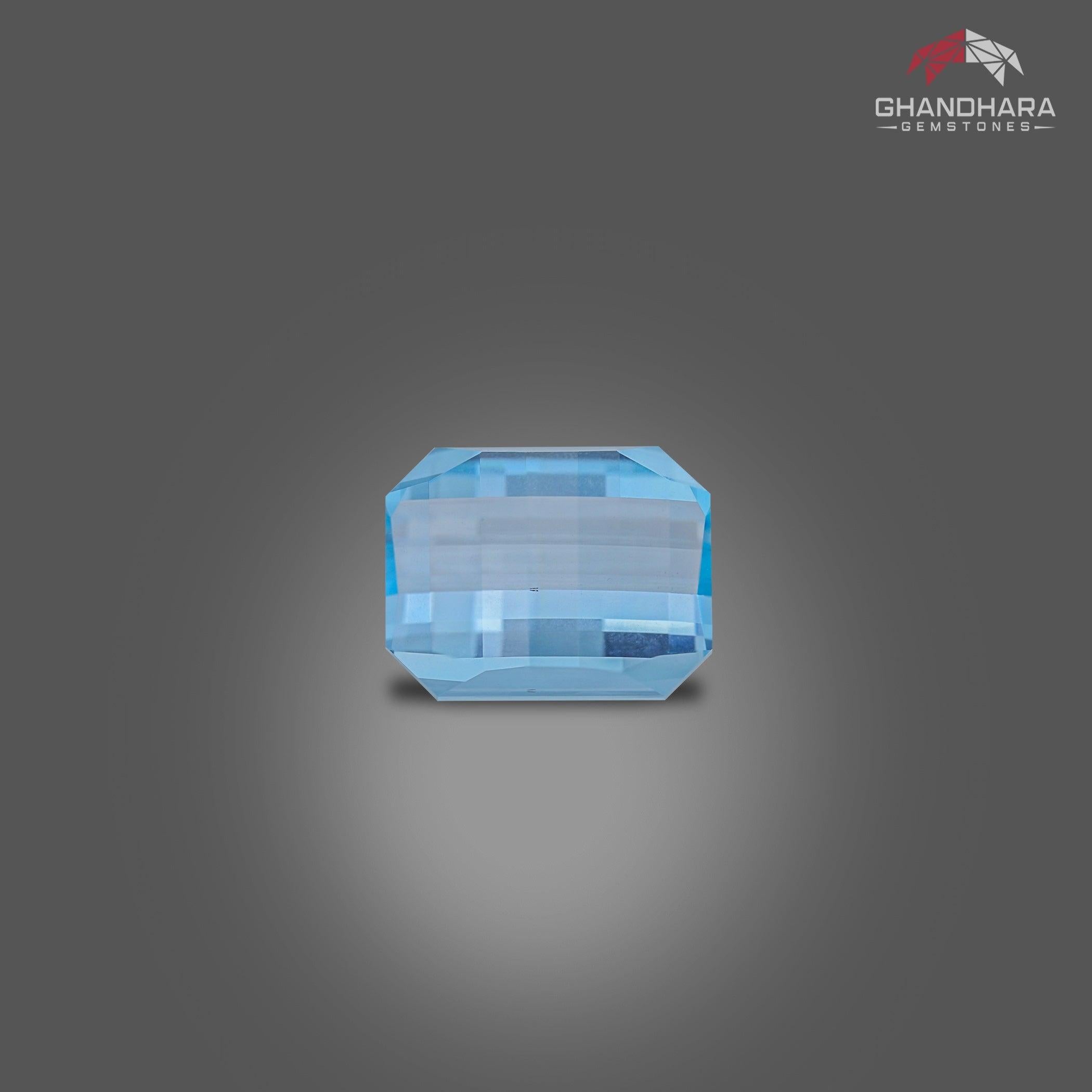 Fancy Swiss Natural Blue Topaz of 31.80 carats from Africa, Pakistan has a wonderful cut in a Octagon shape, incredible Blue color. Great brilliance. This gem is Loupe Clean  Clarity. 

Product Information:
GEMSTONE NAME: Fancy Swiss Natural Blue