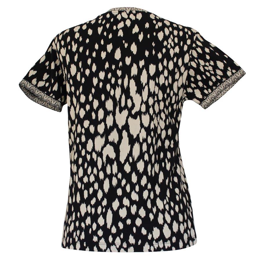 Cotton Black and beige color Fancy print Short sleeve Length shoulder / hem cm 57 (22.4 inches) Shoulders length cm 37 (14.5 inches)
