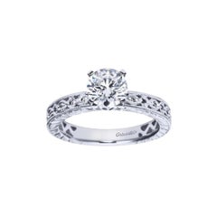 Fancy Tiffany Style Filigree Design Diamond Engagement Mounting