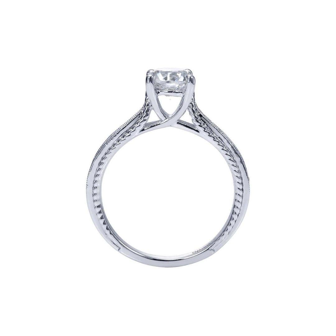 Round Cut Fancy Tiffany Style Rope Design Diamond Engagement Mounting For Sale