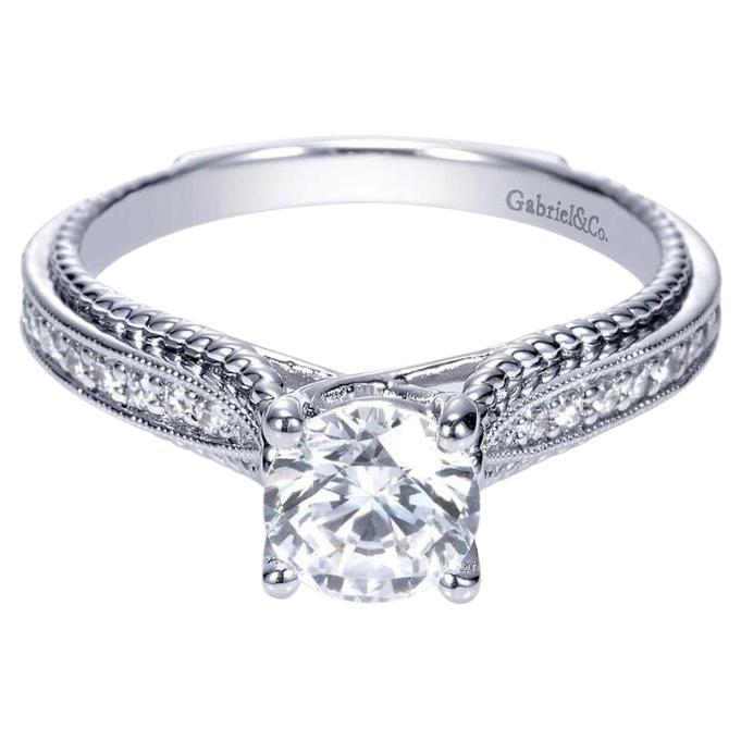 Fancy Tiffany Style Rope Design Diamond Engagement Mounting For Sale
