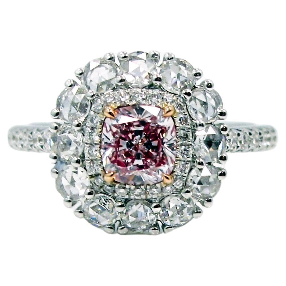 Fancy "Very" Light Pink Diamond Ring, GIA Certified For Sale