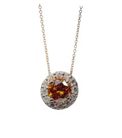 Fancy Vivi Yellowish Orange Diamond Necklace