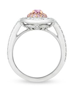 Fancy Vivid Pink And White Diamond Ring