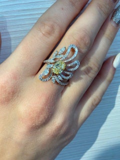 Fancy White Diamond White Gold Ring