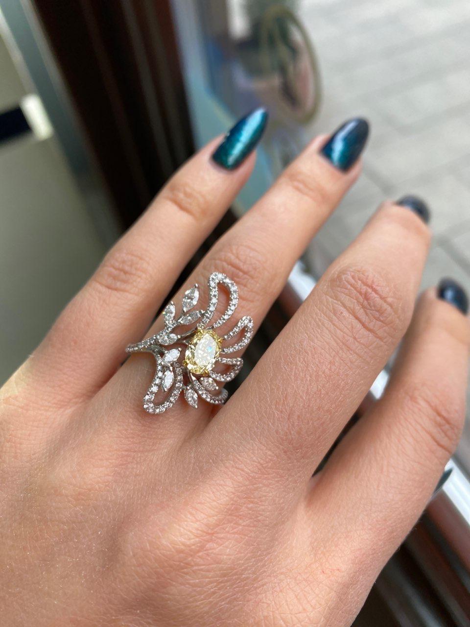 fancy white diamond ring