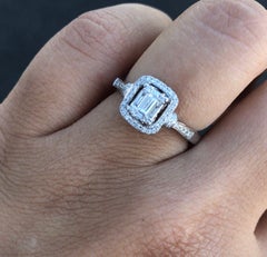 Fancy White Gold Diamond Ring 14 Karat for Her