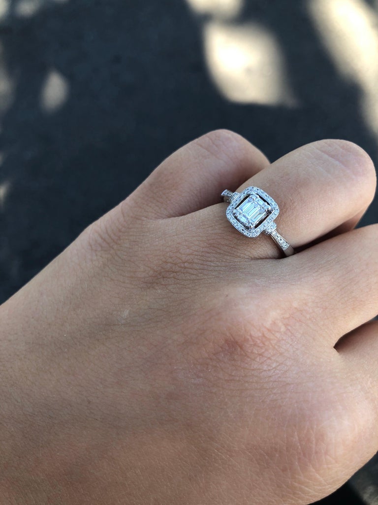 For Sale:  Fancy White Gold Diamond Ring 14 Karat for Her 4