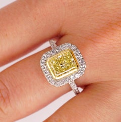 Fancy Yellow 1.11 Carat Certified Diamond Engagement Ring