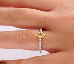 Fancy Yellow 1.12 Ct Oval Cut Diamond Engagement Platinum Ring