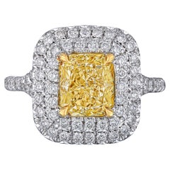 Fancy Yellow 2.03 Carat GIA Certified Diamond Cocktail Ring