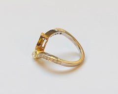 Fancy-Yellow and Cognac Diamond Toi & Moi Ring Van der Veken