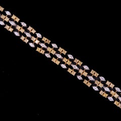 Fancy Yellow and Colorless Diamond 18K Yellow White Bicolor Gold Bracelet