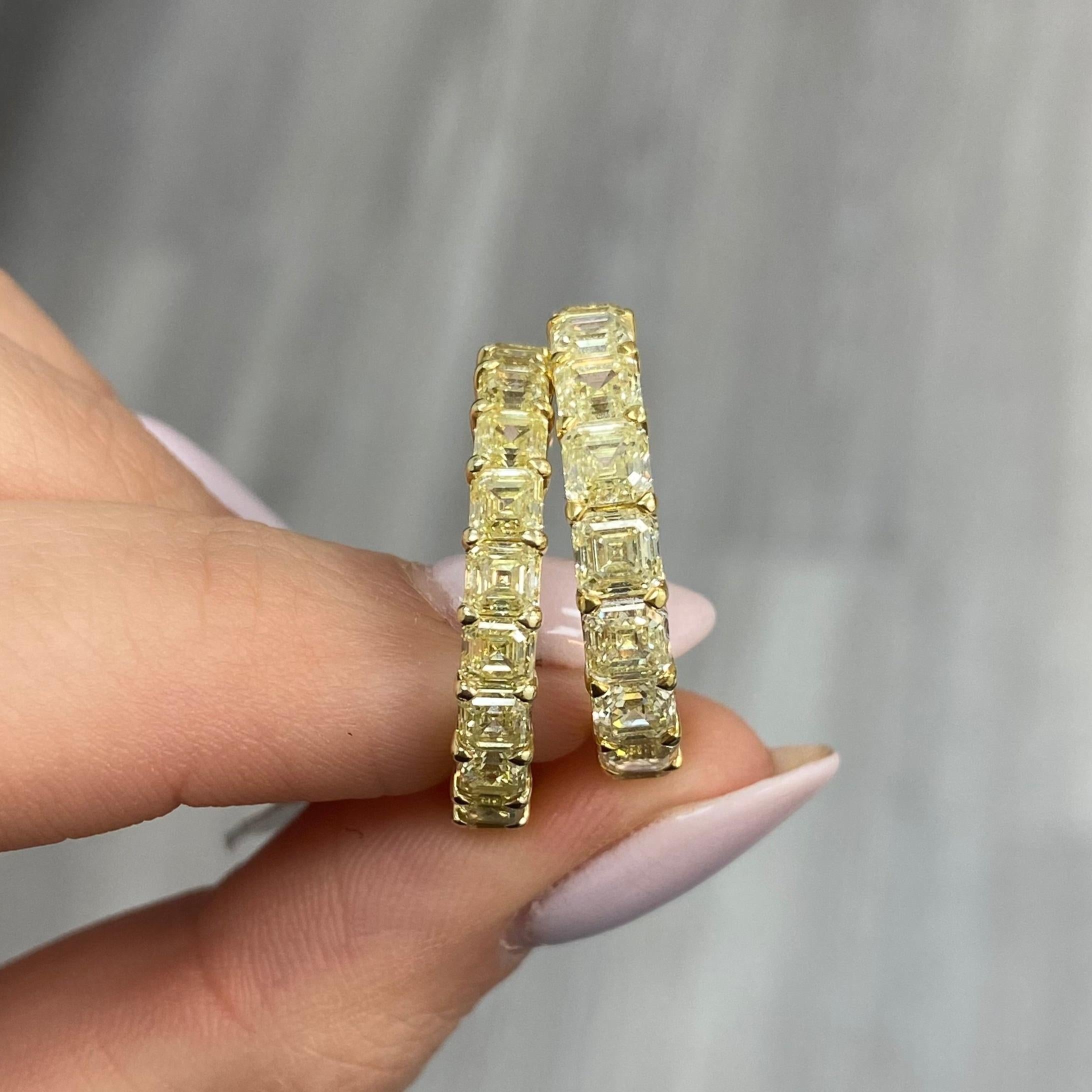 Fancy Gelb Asscher Diamant Eternity Band (Asscher-Schliff)