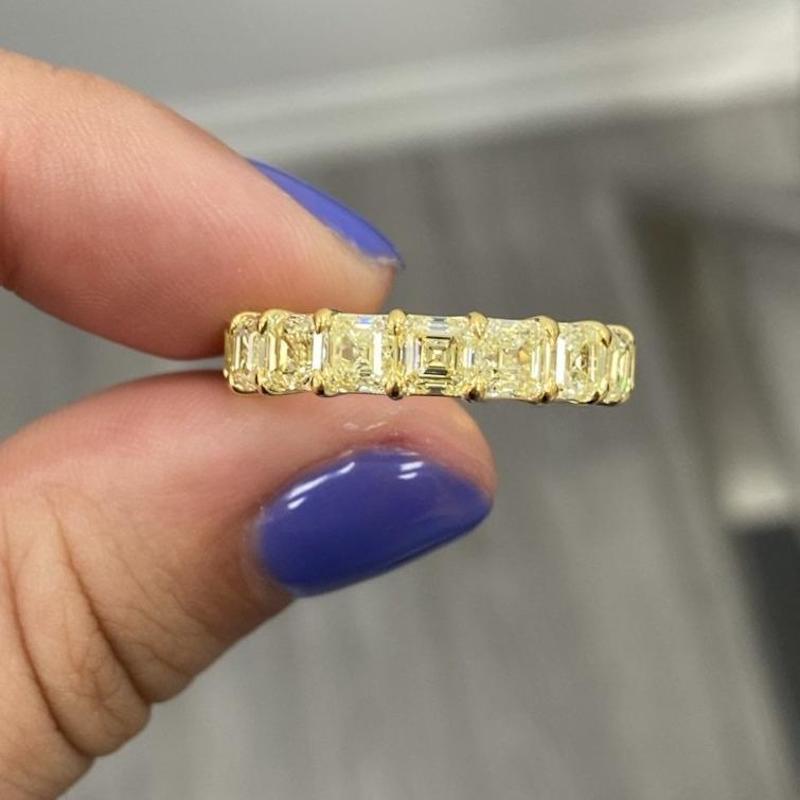 Fancy Gelb Asscher Diamant Eternity Band 1