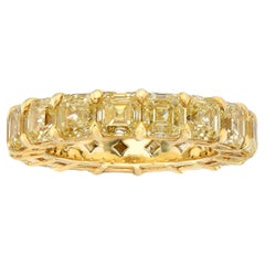 Fancy Gelb Asscher Diamant Eternity Band