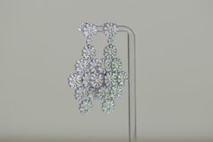 Fancy Yellow Diamond 18 Karat White Gold Chandelier Flower Earring
