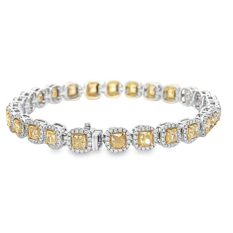 Pulsera de Diamantes Amarillos Fancy 2.00CT FY8.00CT 18K YG Moderno en venta