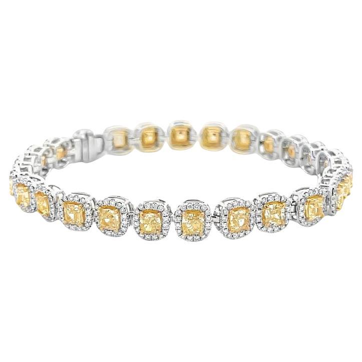 Fancy Yellow Diamond Bracelet 2.00CT FY8.00CT 18K YG