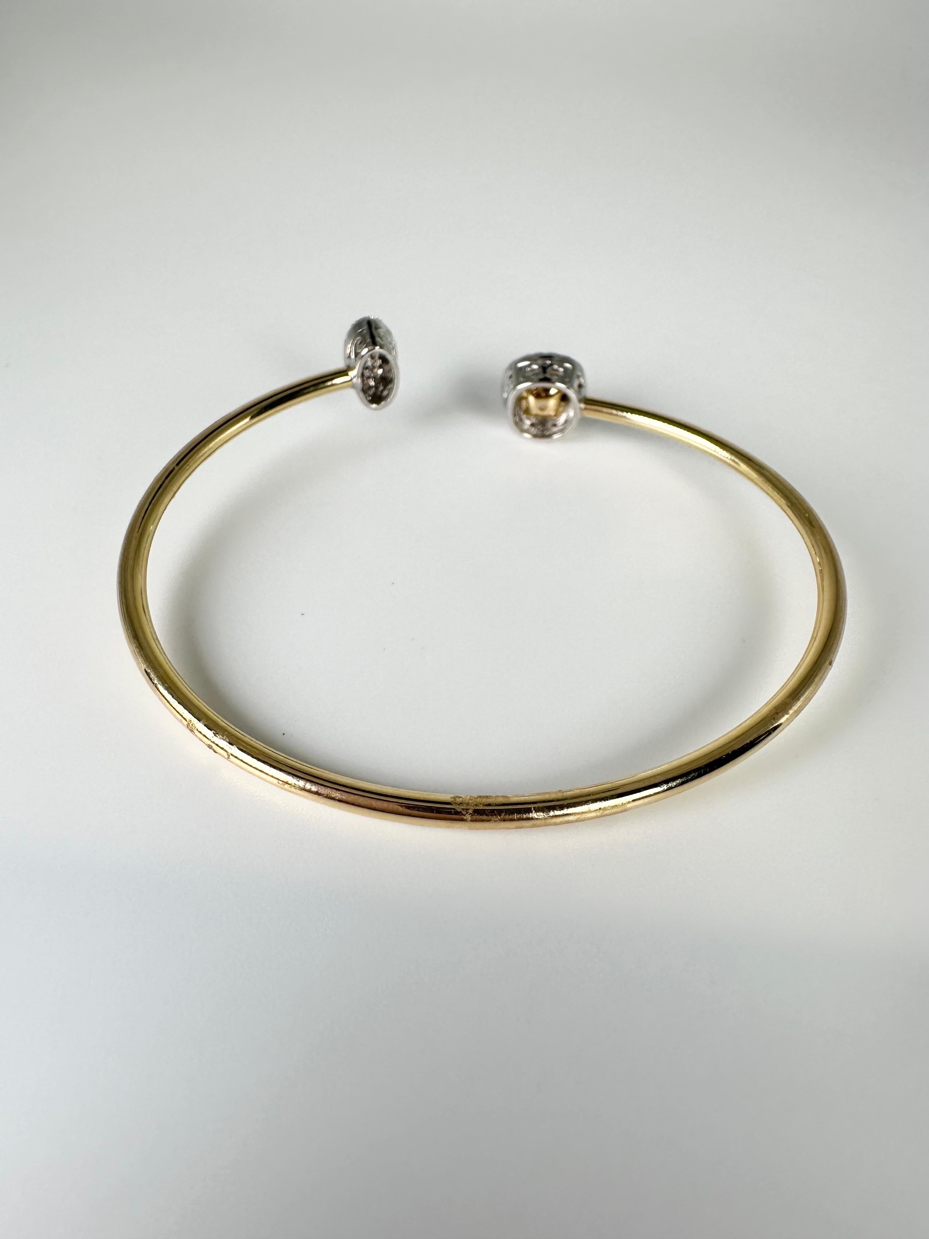 Fancy Yellow Diamond bracelet bangle 18KT RARE large diamond bangle In New Condition For Sale In Jupiter, FL