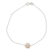 Bracelet raffiné en diamants jaunes, en or blanc 18 carats, avec des diamants de 0,12 carat