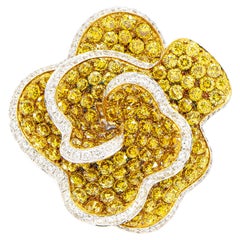 Gelber Fancy-Diamant-Cocktailring 6,31 Karat 18k Gold