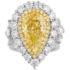 Fancy Yellow Diamond Convertible Pendant Ring, 5.48 Carat