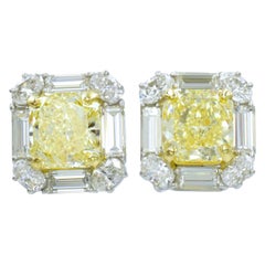 Ausgefallene gelbe Diamant-Ohrringe
