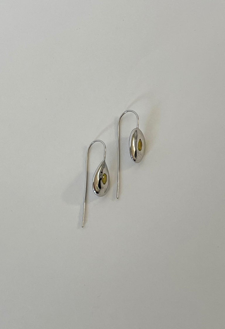 Fancy Yellow Diamond Earrings on 14k White Gold In New Condition For Sale In Corte Madera, CA